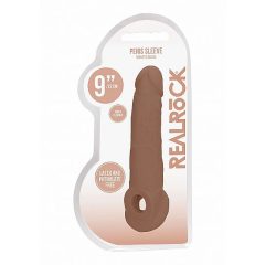   RealRock Penis Hülse 9 - Penisüberzug (21,5cm) - dunkel natur