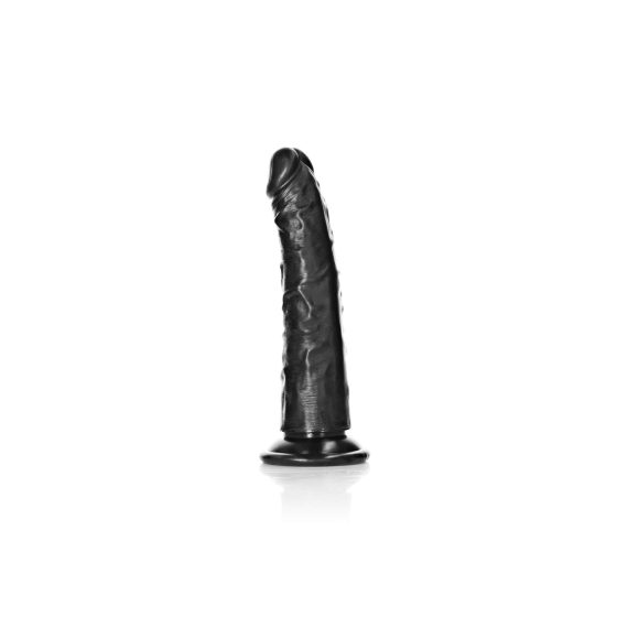 RealRock Slim - Saugnapfbasiert, realistischer Dildo - 15,5cm (schwarz)