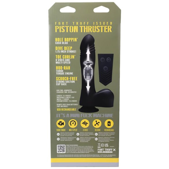 Doc Johnson Mini F-Machine Piston - Funkgesteuerter Stoßvibrator (schwarz)