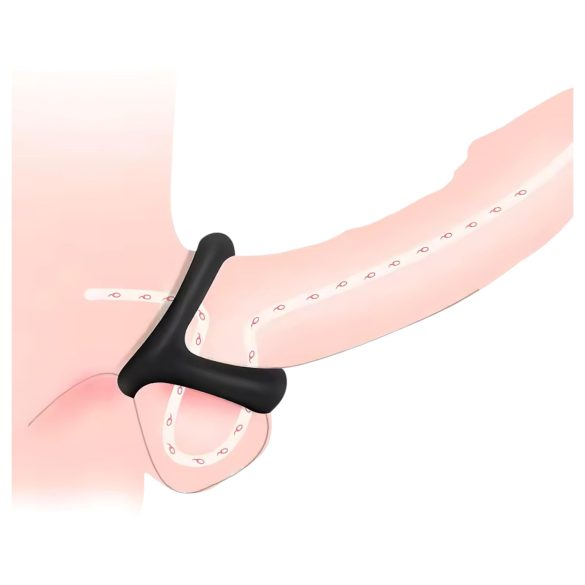 Penis- und Hodenring mit Noppenoberfläche (schwarz)