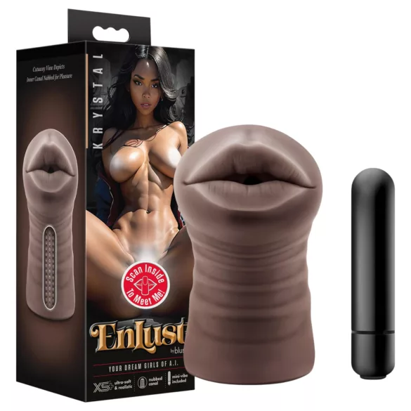 Enlust Krystal - Vibrations-Kunstmund mit KI-Bildern (braun)