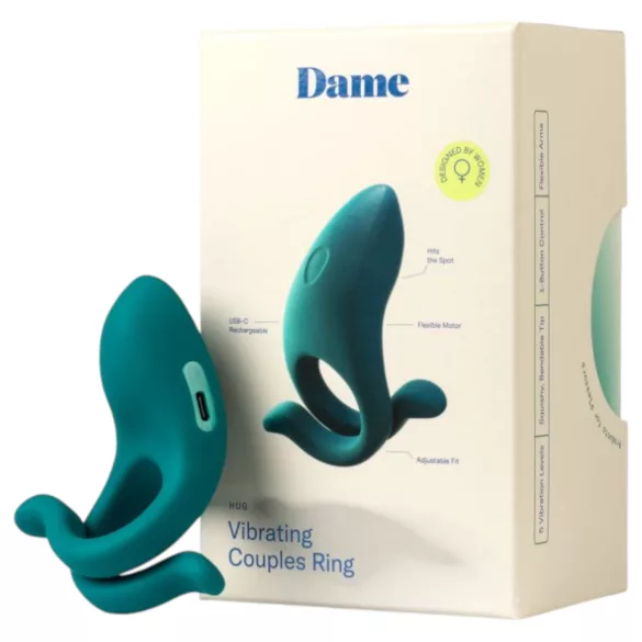 Dame Hug - verstellbarer Vibrations-Penisring (grün)