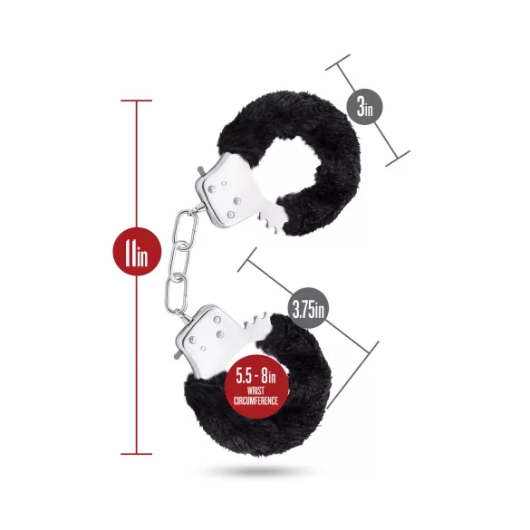 Temptasia Cuffs - Plüschfesseln (schwarz)