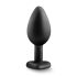 Temptasia S - Herz Analplug mit Silberstein (schwarz) - klein