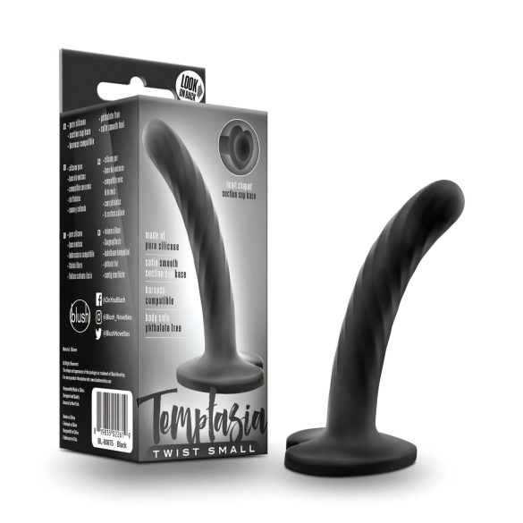 Temptasia Twist Small - Kleiner, verdrehter Saugnapf-Dildo (Schwarz)