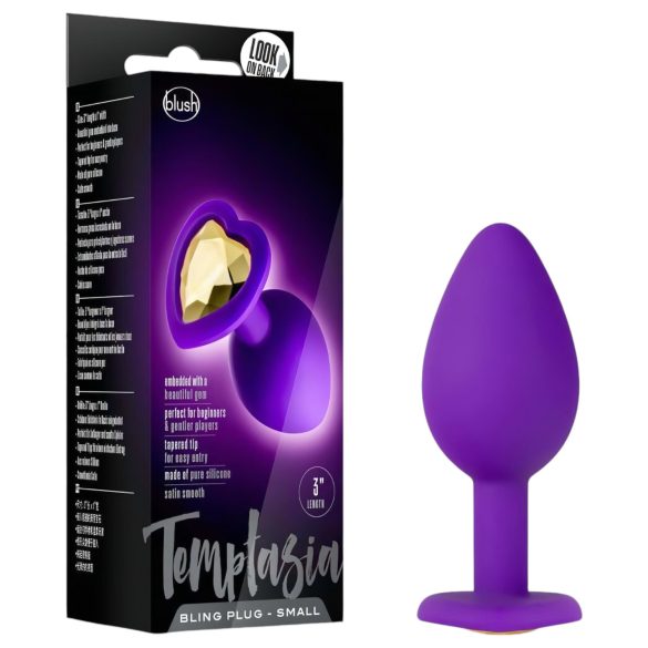 Temptasia S - Herz-Analdildo mit Goldstein (Lila) - Klein
