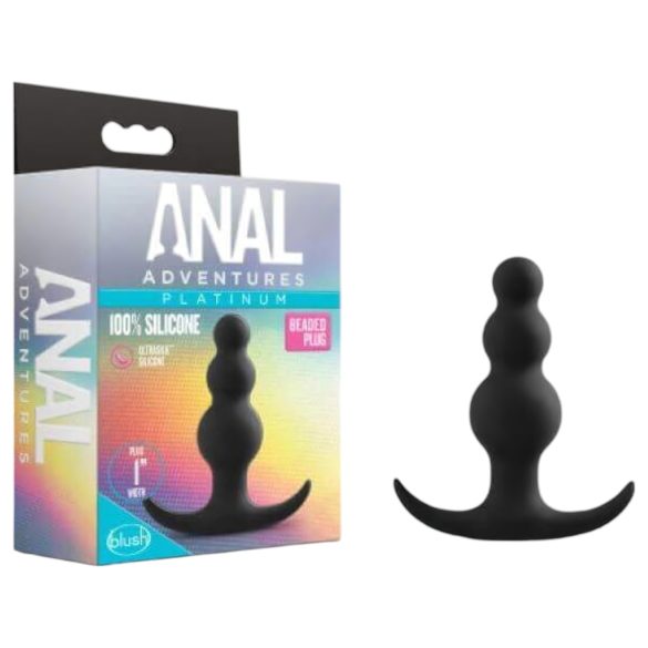 Anal-Abenteuer Platin - Perlen Anusplug (Schwarz)
