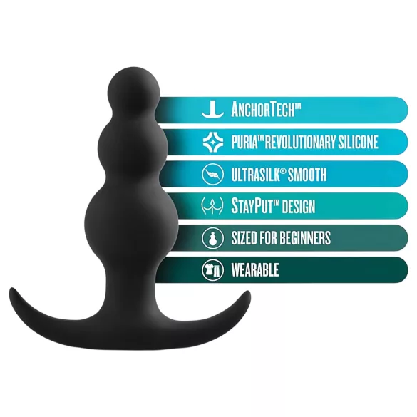 Anal-Abenteuer Platin - Perlen-Analdildo (schwarz)