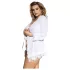 Subblime Queen Plus - Spitzen-Morgenmantel-Set - Weiß (XL-2XL)