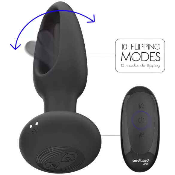 Addicted Toys - Beweglicher Zungen-Analdildo (Schwarz)