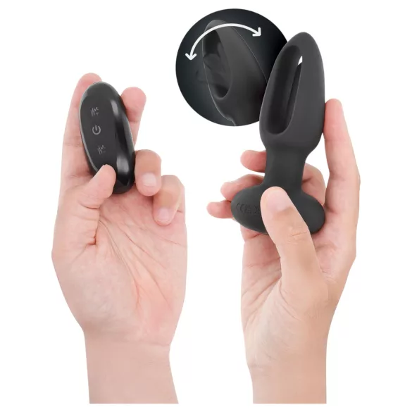 Addicted Toys - Beweglicher Zungen-Analdildo (Schwarz)