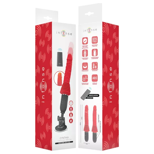 Intense Cynthia - Stoßvibrator mit Saugnapf (rot)