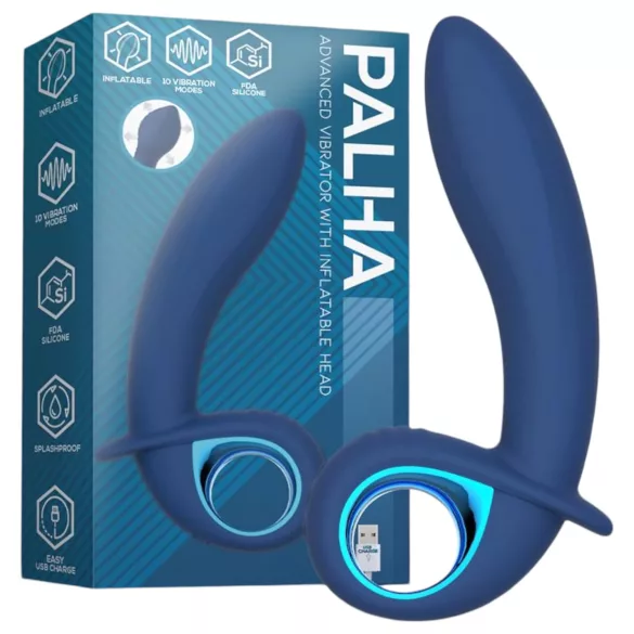INTOYOU Palha - wiederaufladbarer, aufblasbarer Vibrator (blau)