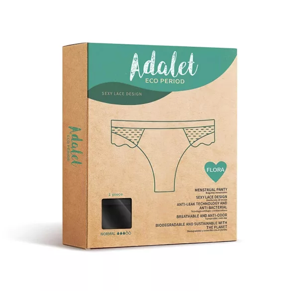 Adalet Flora Normal - Menstruationsunterwäsche (schwarz)