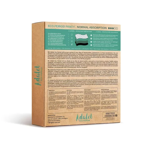 Adalet Flora Normal - Menstruationsunterwäsche (schwarz)