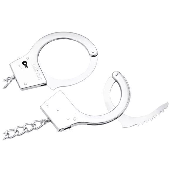 LateToBed BDSM - Handschellen mit Analplug (silber)