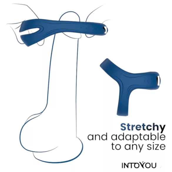 INTOYOU - Intelligenter, vibrierender Penis- und Hodenring (blau)