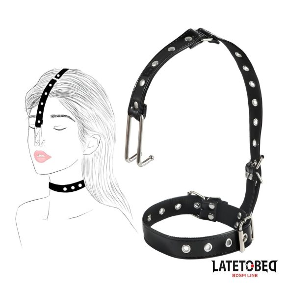 Latetobed - Halsband mit Nasenhaken (schwarz)
