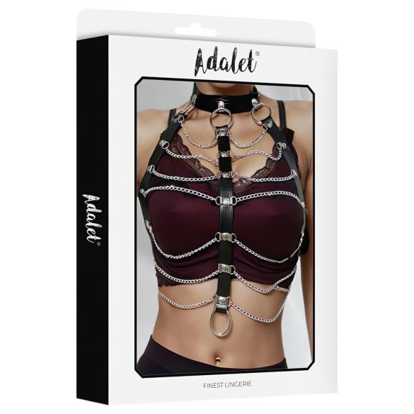 Adalet Hilda - veganes Leder-Kettenharness (schwarz)