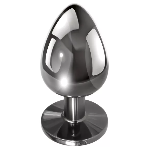 Evolved Black Gem - Analplug-Set aus Metall mit schwarzem Stein (silber)