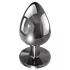 Evolved Black Gem - Analplug-Set aus Metall mit schwarzem Stein (silber)