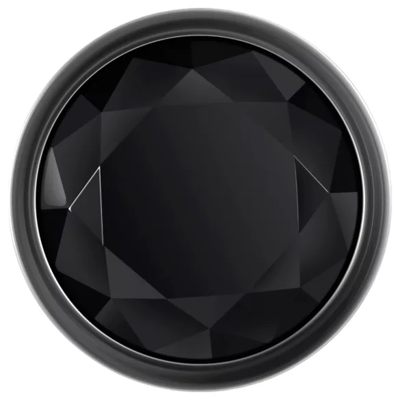 Evolved Black Gem - Analplug-Set aus Metall mit schwarzem Stein (silber)