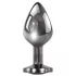 Evolved Black Gem - Analplug-Set aus Metall mit schwarzem Stein (silber)