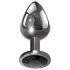Evolved Black Gem - Metall-Analdildo-Set mit schwarzem Stein (Silber)