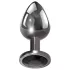Evolved Black Gem - Analplug-Set aus Metall mit schwarzem Stein (silber)