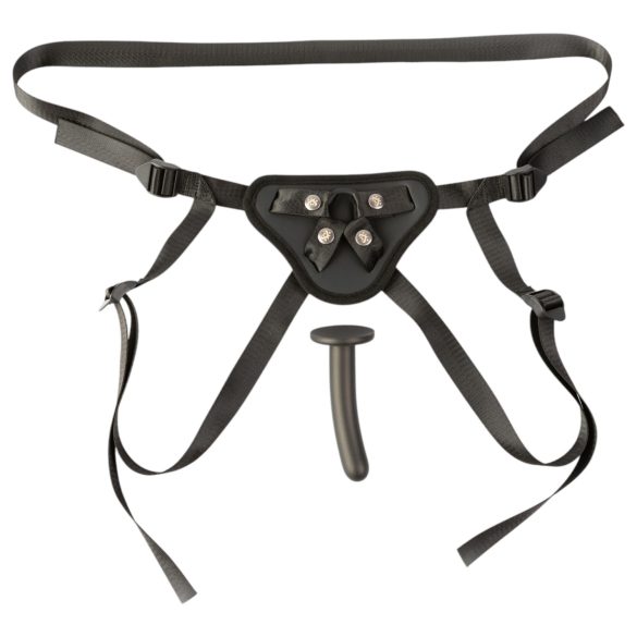 Sei Mio - anpassbarer Dildo mit Harness - 12,5 cm (schwarz)