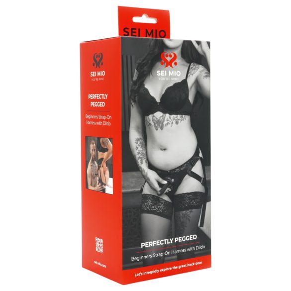 Sei Mio - anpassbarer Dildo mit Harness - 12,5 cm (schwarz)