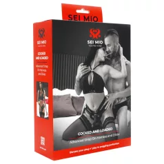 Sei Mio - Strap-on Dildo mit Harness - 15 cm (schwarz)
