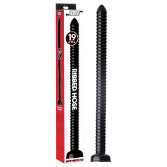 HOSED Geripptes Schlauch 19 - Saugnapf Anal-Dildo (schwarz)