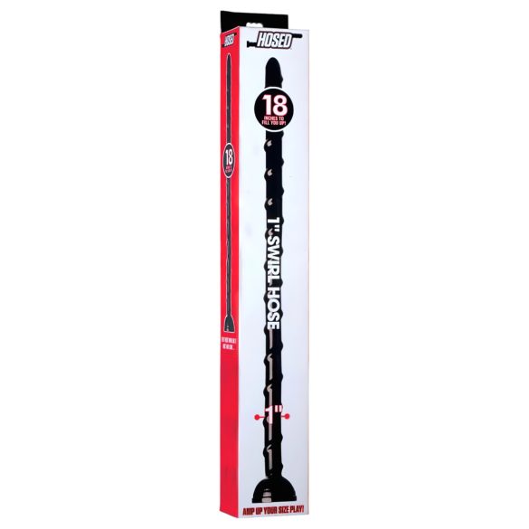 Gerippte Anal-Schlange 18 - Dünner Dildo (schwarz)