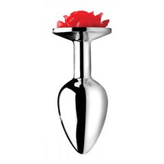Booty Sparks - Anal Dildo mit Rosenblüte (Silber)