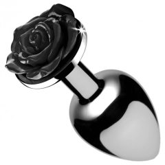   Booty Sparks Black Rose - 79g Aluminium Anal Dildo (silber-schwarz)