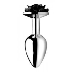  Booty Sparks Black Rose - 79g Aluminium Anal Dildo (silber-schwarz)