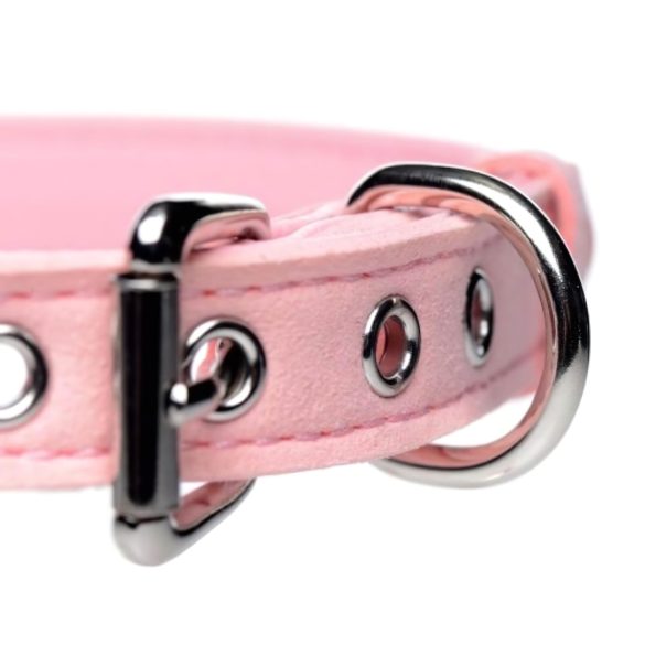 Master Series Goldene Katze - Halsband mit Schleife & Glocke (pink)