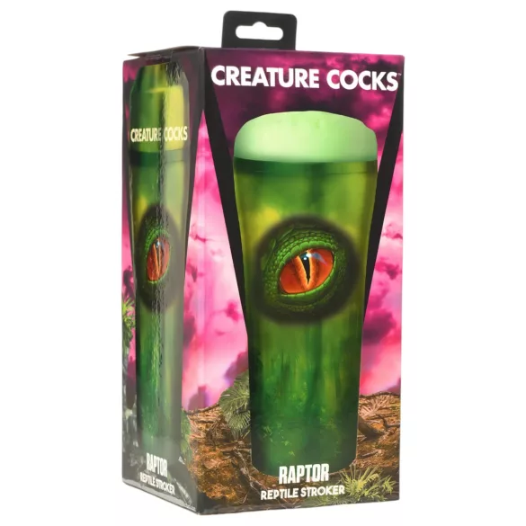 Creature Cocks Raptor - Reptilienkünstlermuschiehülle (schwarz-grün)