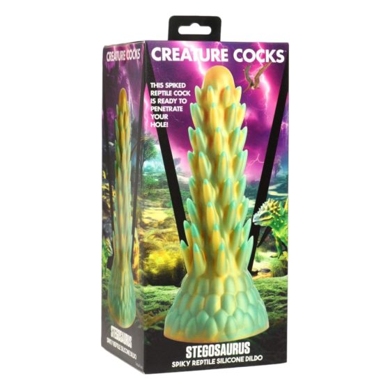 Creature Cocks Stegosaurus - stachlige Silikondildo - 20cm (grün)