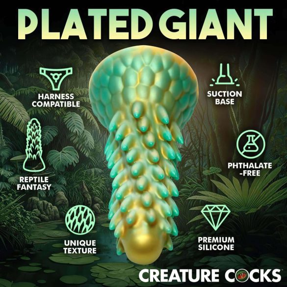 Creature Cocks Stegosaurus - Silikon-Dildo - 20cm (Grün)