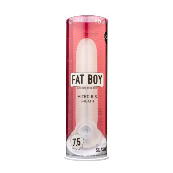 Fat Boy Micro-Rippled Penishülle (19 cm) - Weiß