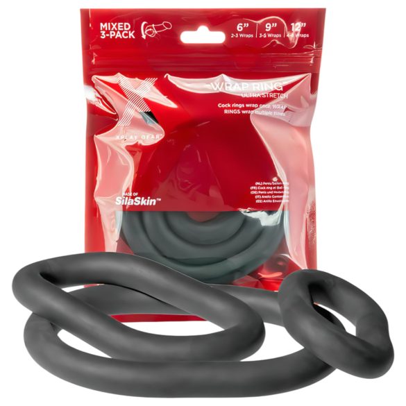 Perfect Fit Ultra Wrap - dicke Penisring-Set - schwarz (3er-Pack)
