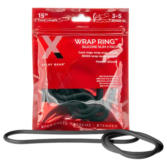Perfect Fit Slim Wrap 15 - schmaler Penisring - schwarz (38cm)