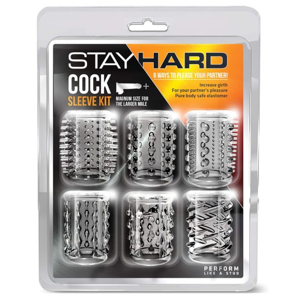 Bleib Stark - Penis-Manschetten-Set - transparent (6 Stk.)