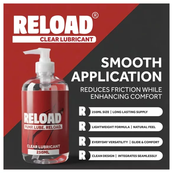 Reload - transparenter, wasserbasierter Gleitgel im Pumpflakon (250 ml)