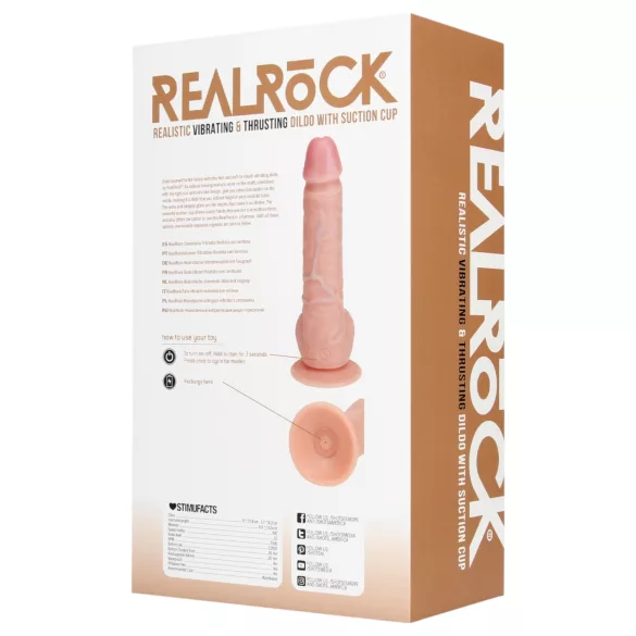 REALROCK - Saugnapf Stoßvibrator - natur (20,5cm)