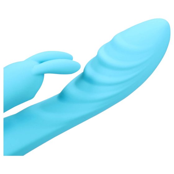 Loveline - aufladbarer, wasserdichter Vibrator mit Häschen-Klitorisarm (blau)