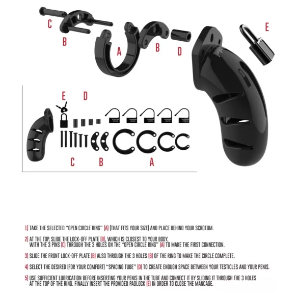 ManCage Modell 06 - Peniskäfig für Männer (schwarz) - 14 cm
