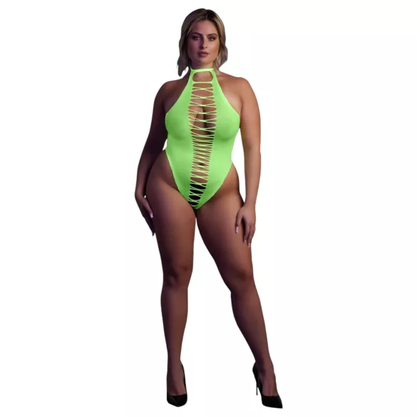 Ouch! - Leuchtender offener Body (Neon Grün)